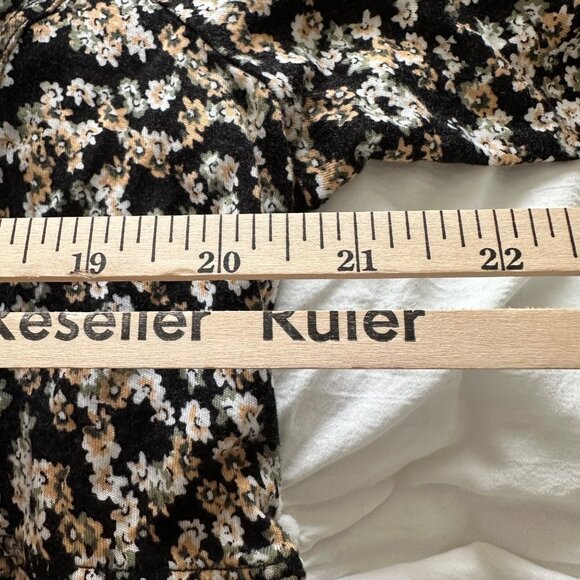 Skyes The Limit Black Floral Short Sleeve Babydoll Blouse SZ 3X Forest Fairy - Picture 7 of 8